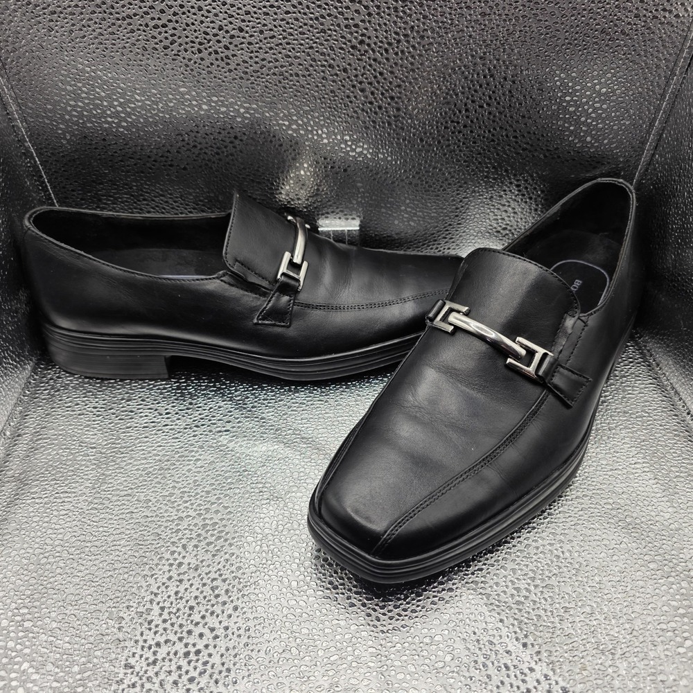 Bostonian Men's Black Leather Loafers Size 9 M Classic Horsebit Slip-On‎ Comfort